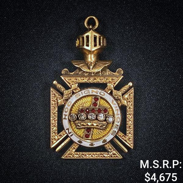 7.8 DWT 10 KT Gold Stylized Cross Medal w/ Dimds (1 of 2)