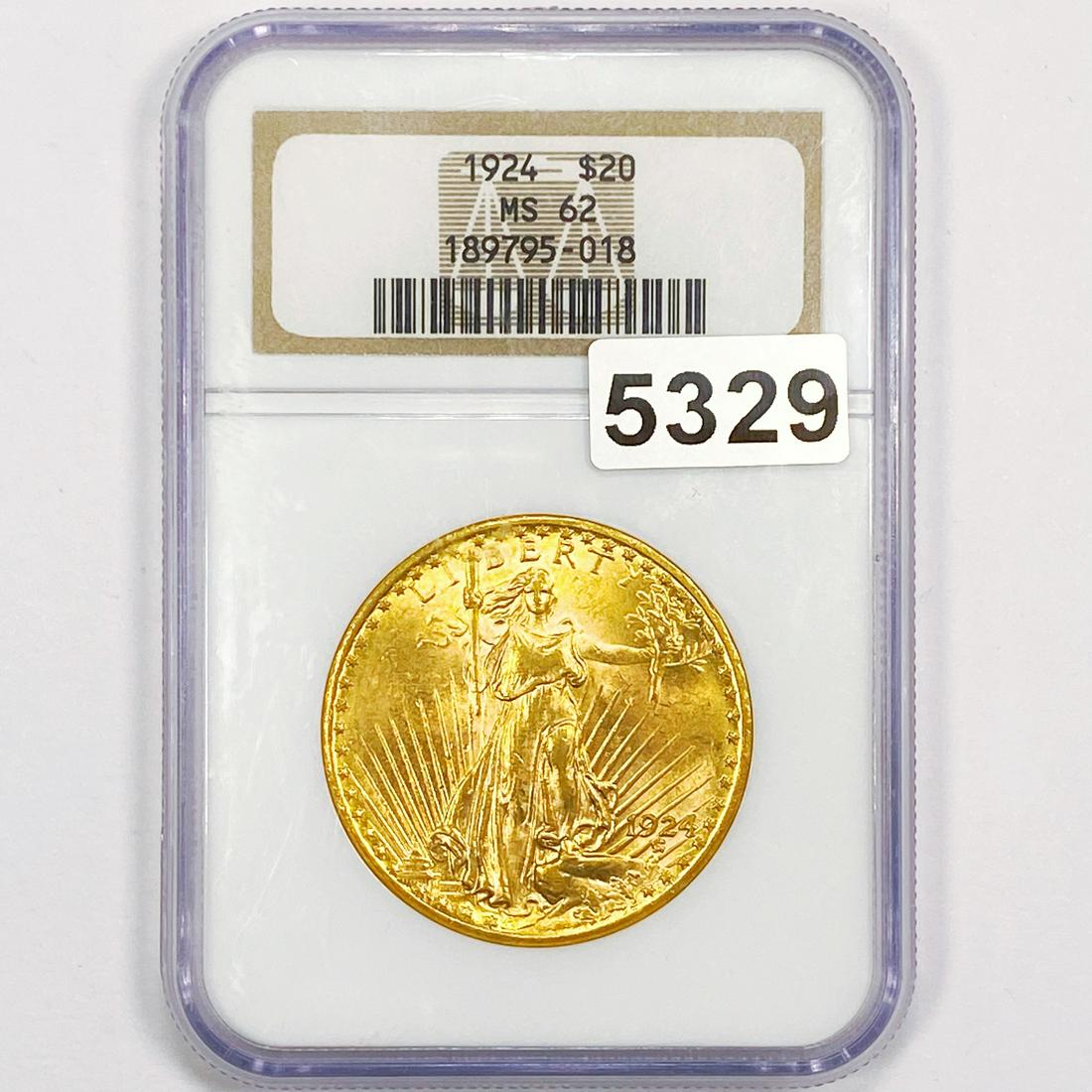 1924 $20 Gold Double Eagle NGC - MS62 (1 of 2)