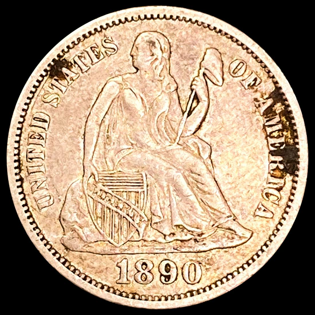 1890 Seated Liberty Dime NEARLY UNCIRCULATED (1 of 2)