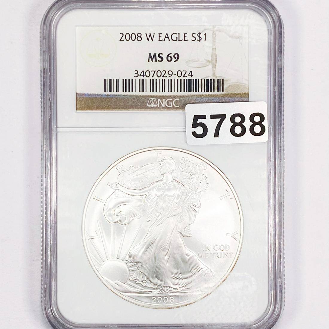 2008-W Silver Eagle NGC - MS69 (1 of 2)