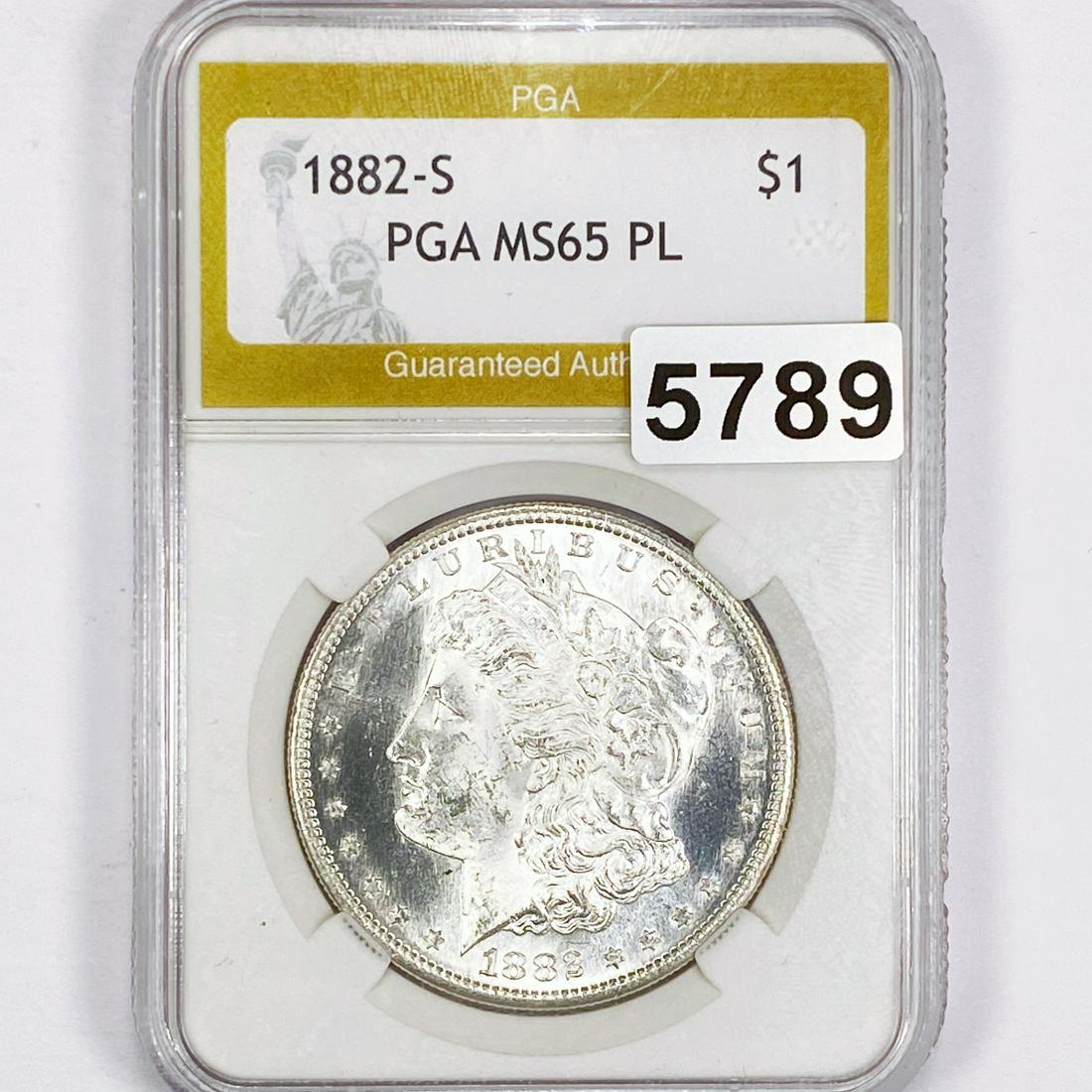 1882-S Morgan Silver Dollar PGA - MS65 PL (1 of 2)