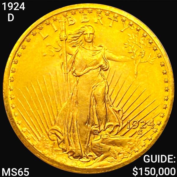 1924-D $20 Gold Double Eagle GEM BU (1 of 2)