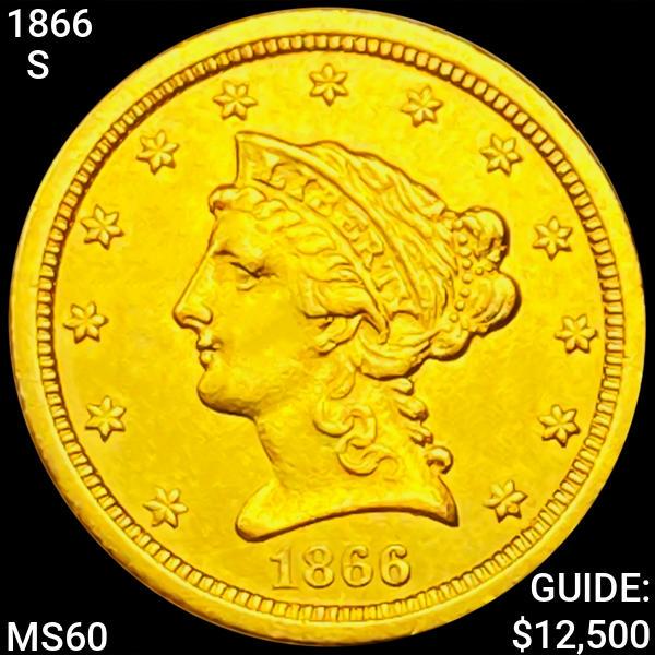 1866-S $2.50 Gold Quarter Eagle UNCIRCULATED (1 of 2)