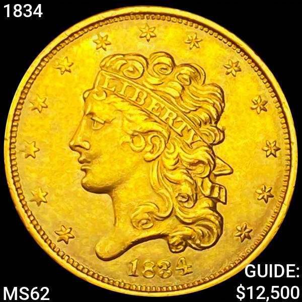 1834 $5 Gold Half Eagle UNCIRCULATED (1 of 2)