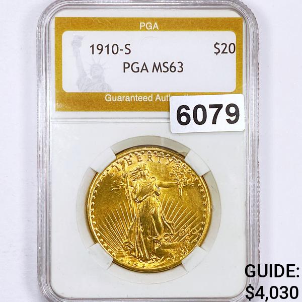 1910-S $20 Gold Double Eagle PGA - MS63 (1 of 2)