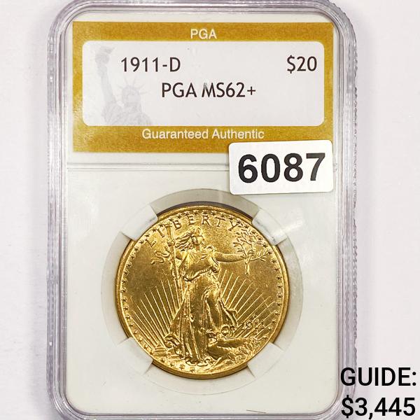 1911-D $20 Gold Double Eagle PGA - MS62+ (1 of 2)