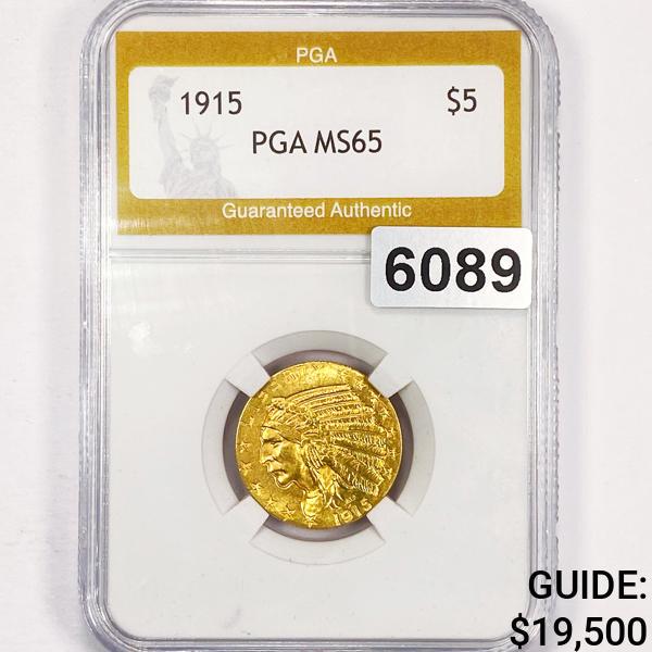 1915 $5 Gold Half Eagle PGA - MS65 (1 of 2)
