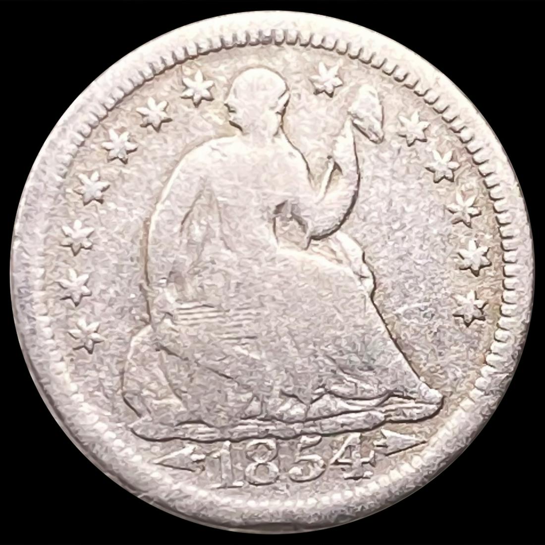 1854 Arrows Seated Liberty Half Dime NICELY (1 of 2)