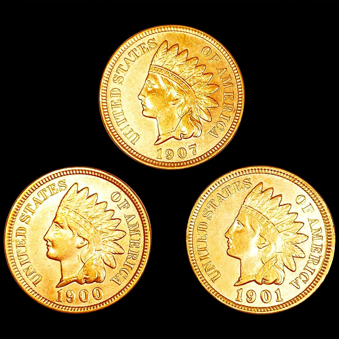 RD (3) Indian Head Cents UNCIRCULATED (1 of 2)