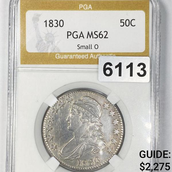 1830 Sml O Capped Bust Half Dollar PGA - MS62 (1 of 2)