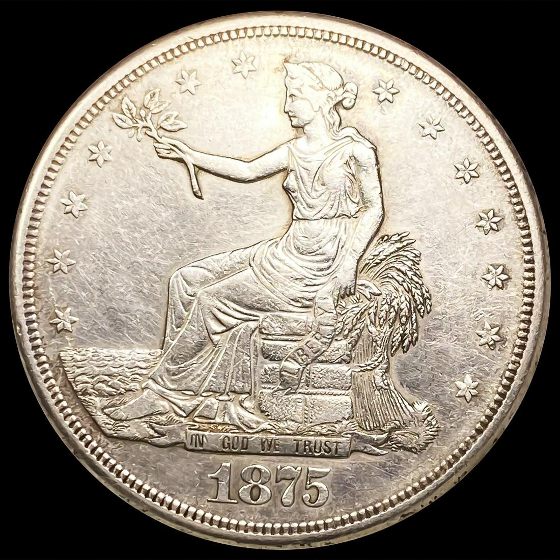 1875-S Silver Trade Dollar NEARLY UNCIRCULATED (1 of 2)
