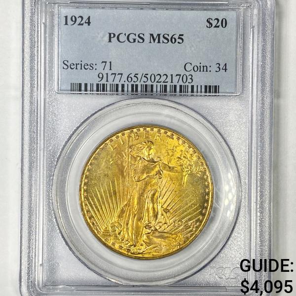 1924 $20 Gold Double Eagle PCGS - MS65 (1 of 2)