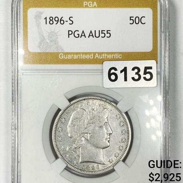 1896-S Barber Half Dollar PGA - AU55 (1 of 2)