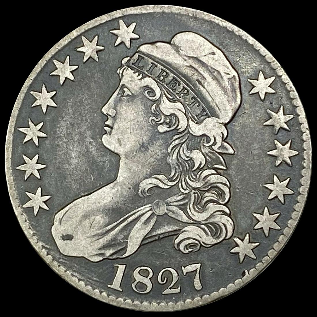 1827 Sq. Base 2 Capped Bust Half Dollar NICELY (1 of 2)