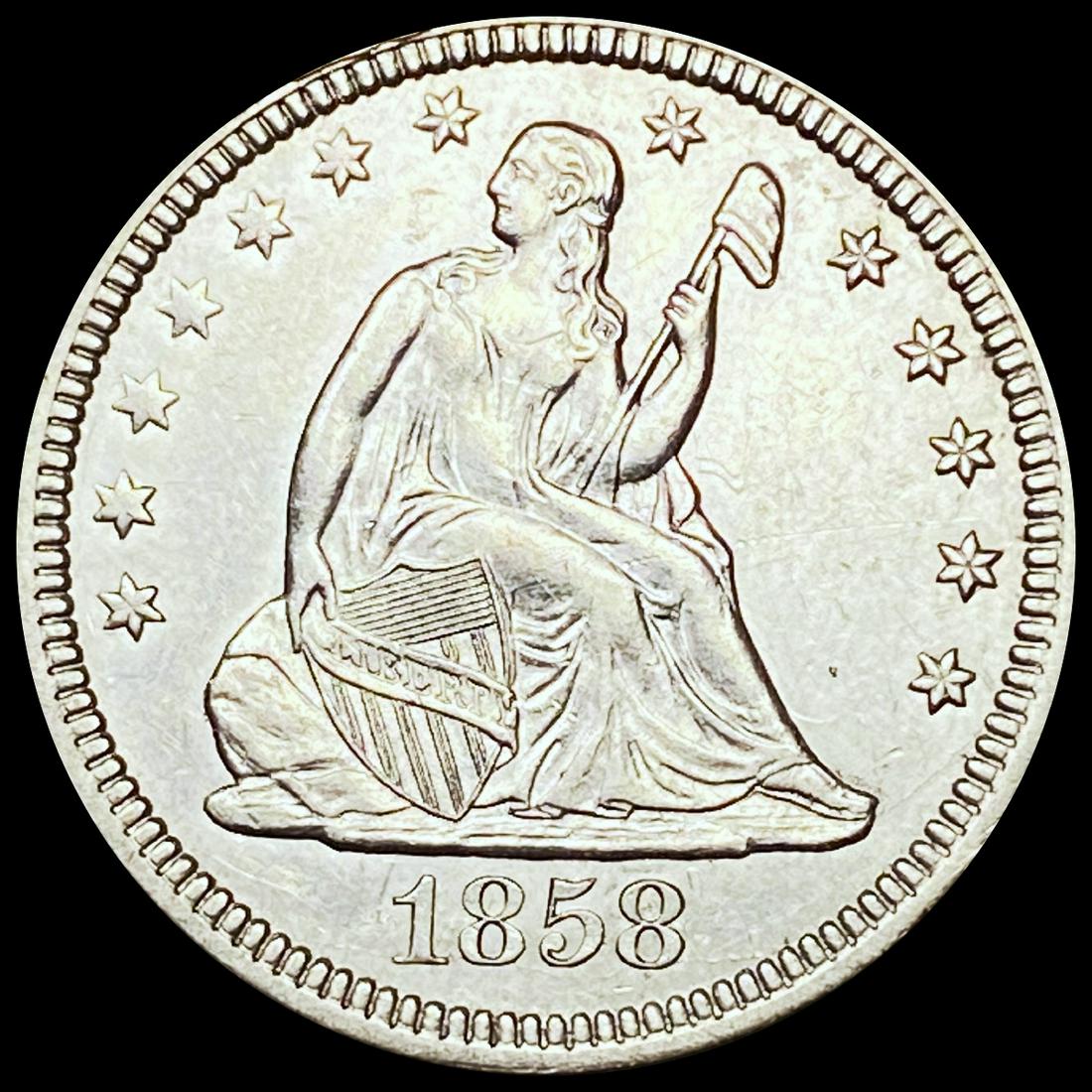1858 Seated Liberty Quarter UNCIRCULATED (1 of 2)