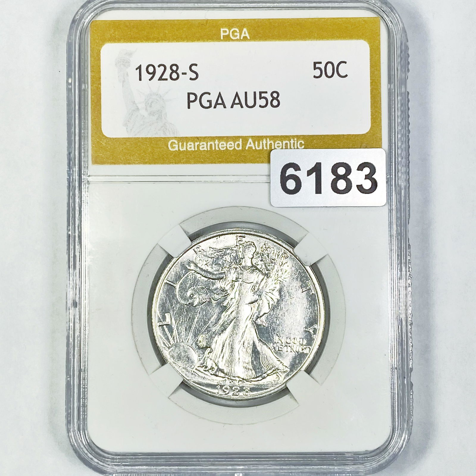 1928-S Walking Liberty Half Dollar PGA - AU58 (1 of 2)