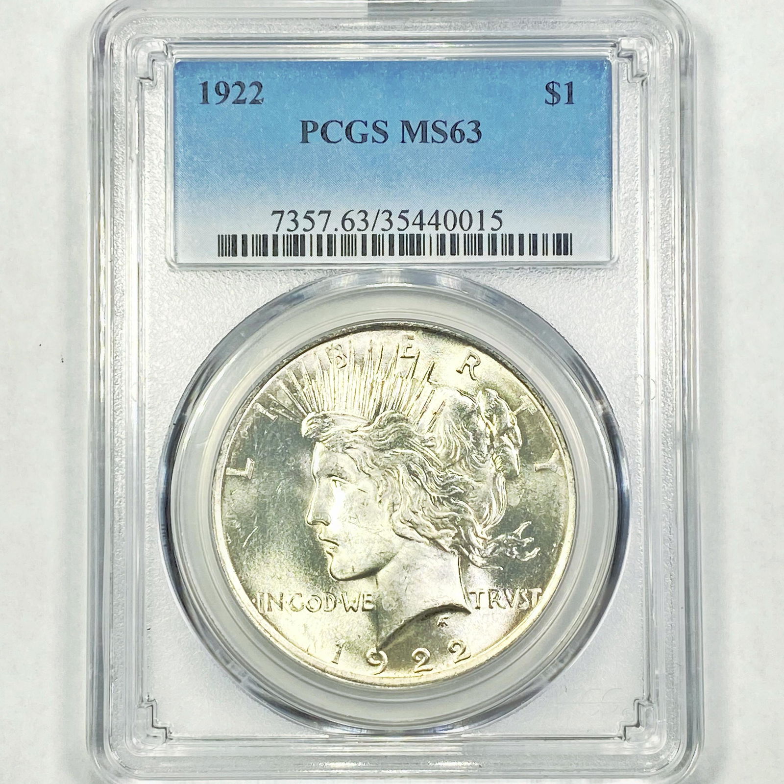 1922 Silver Peace Dollar PCGS - BU (1 of 2)