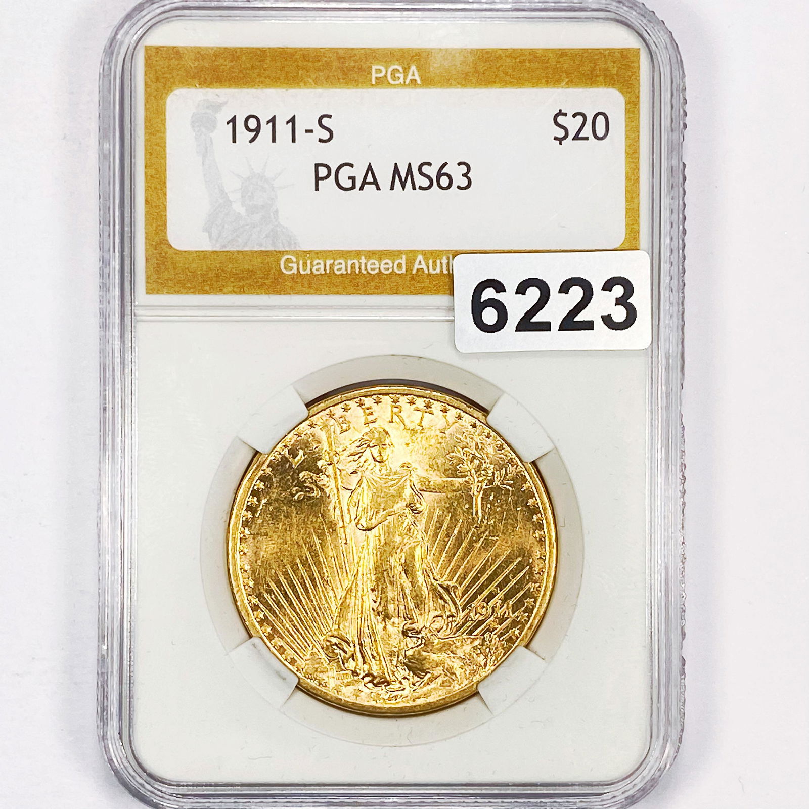 1911-S $20 Gold Double Eagle PGA - MS63 (1 of 2)