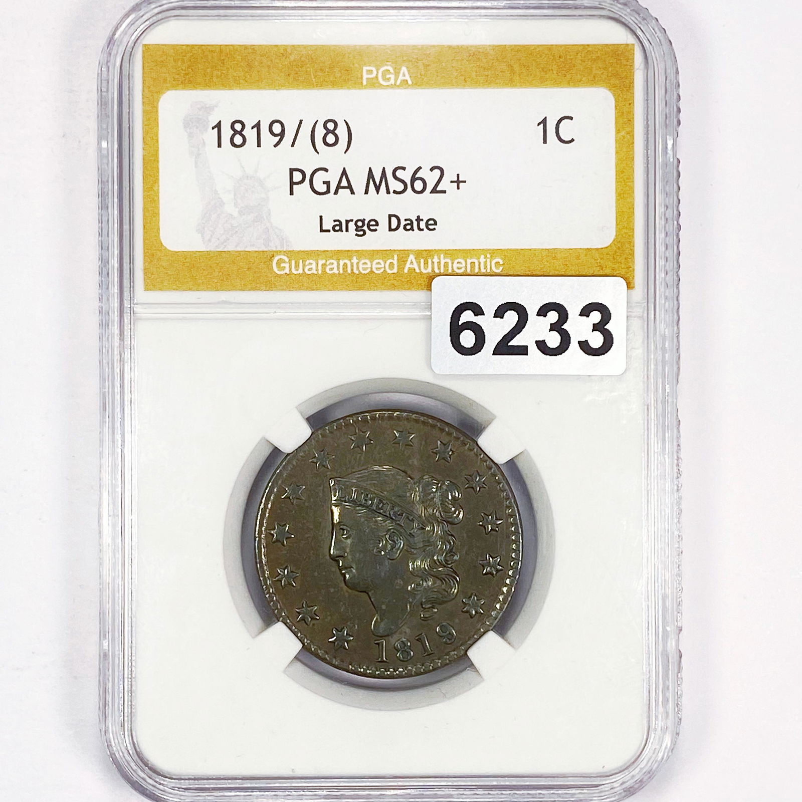 1819/(8) Lg Date Coronet Head Large Cent PGA - (1 of 2)