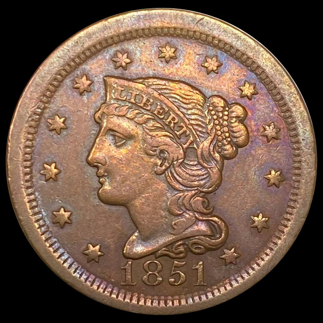 1851 Braided Hair Large Cent ABOUT UNCIRCULATED (1 of 2)