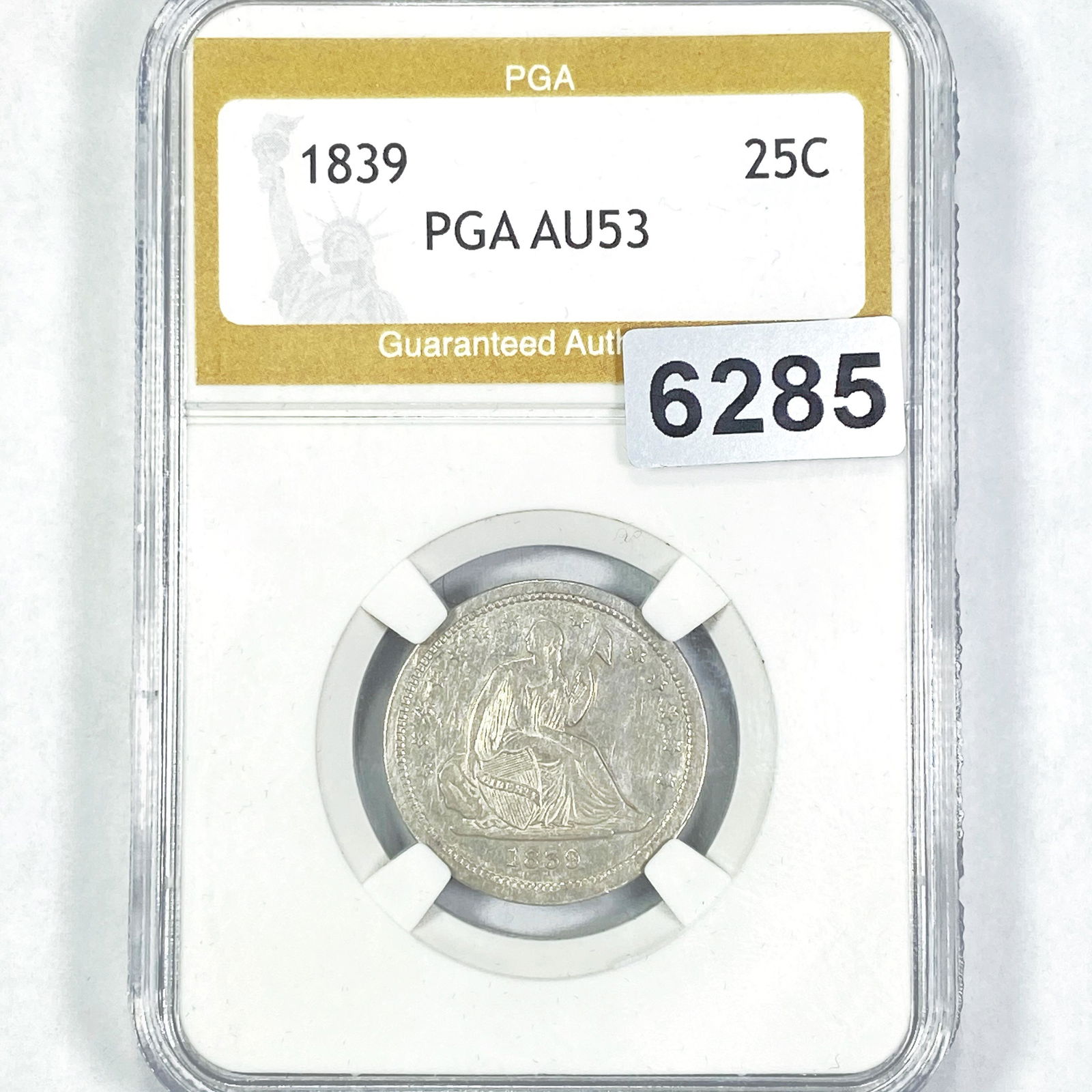 1839 Seated Liberty Quarter PGA - AU53 (1 of 2)