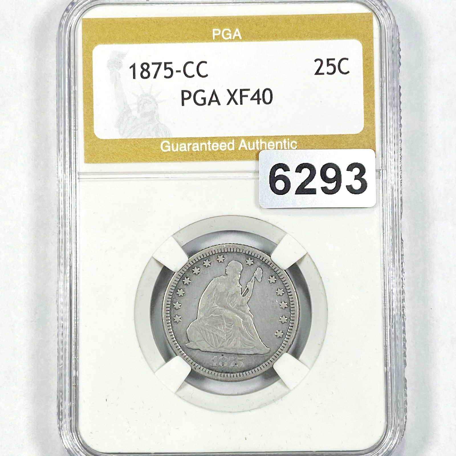 1875-CC Seated Liberty Quarter PGA - XF40 (1 of 2)