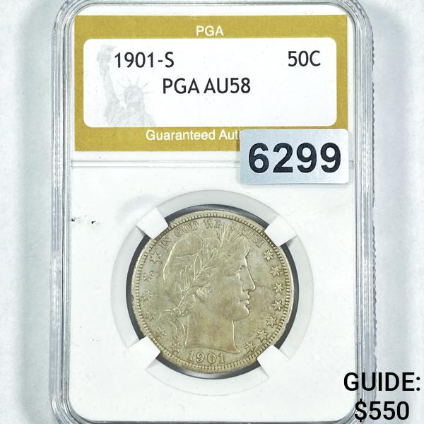 1901-S Barber Half Dollar PGA - AU58 (1 of 2)
