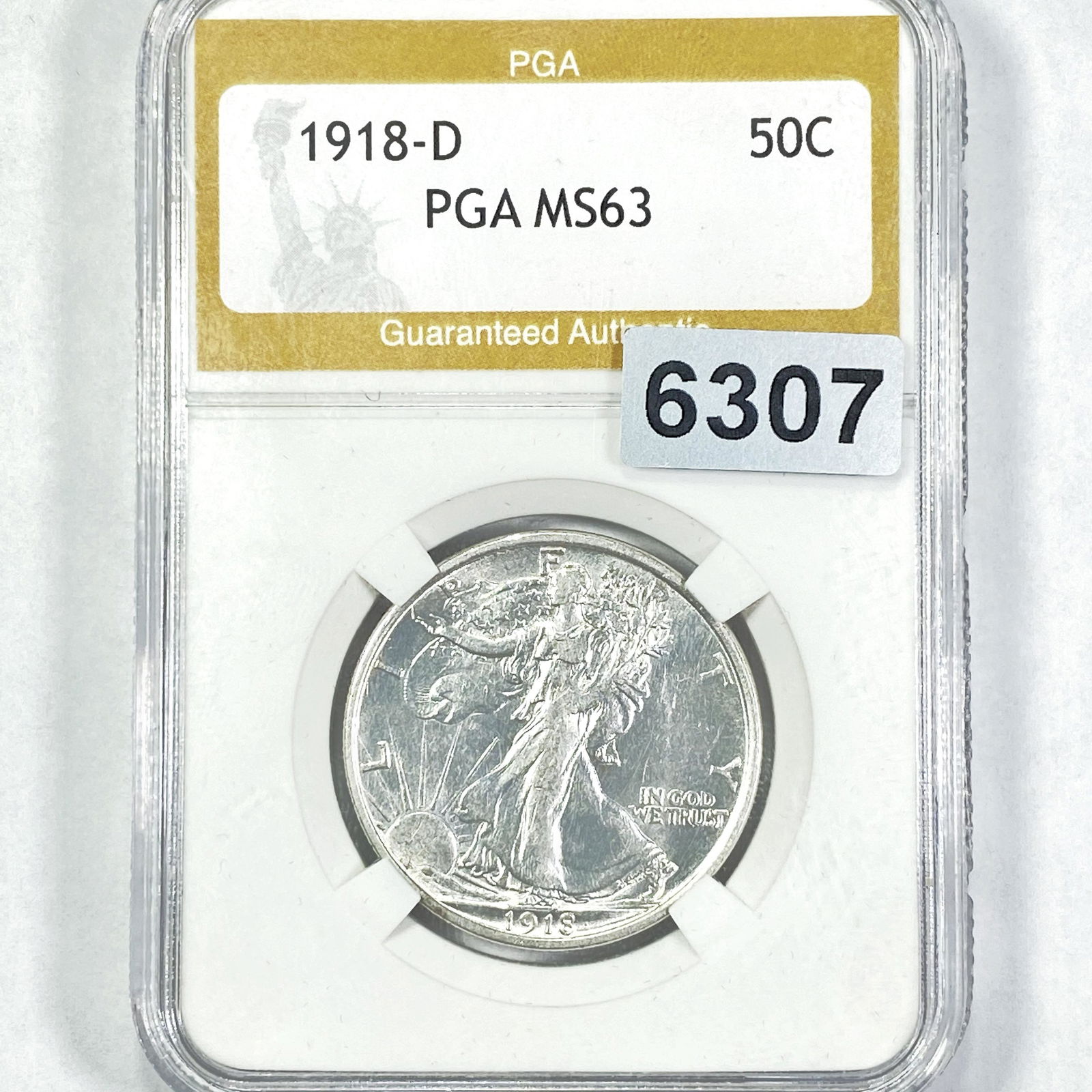 1918-D Walking Liberty Half Dollar PGA - MS63 (1 of 2)