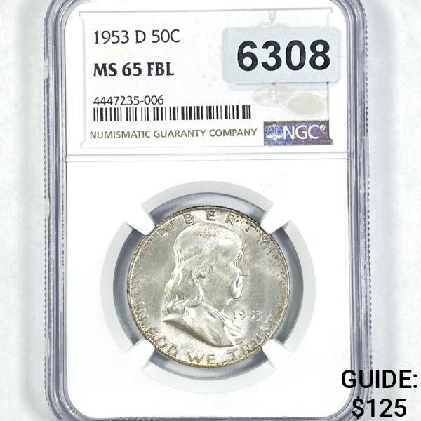 1953-D Franklin Half Dollar NGC - MS65FBL (1 of 2)