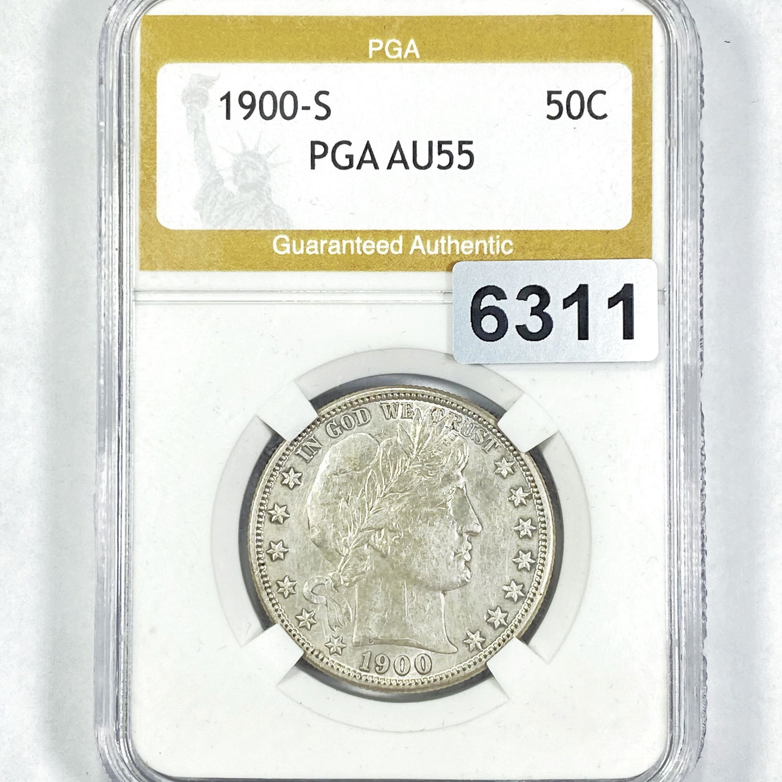 1900-S Barber Half Dollar PGA - AU55 (1 of 2)