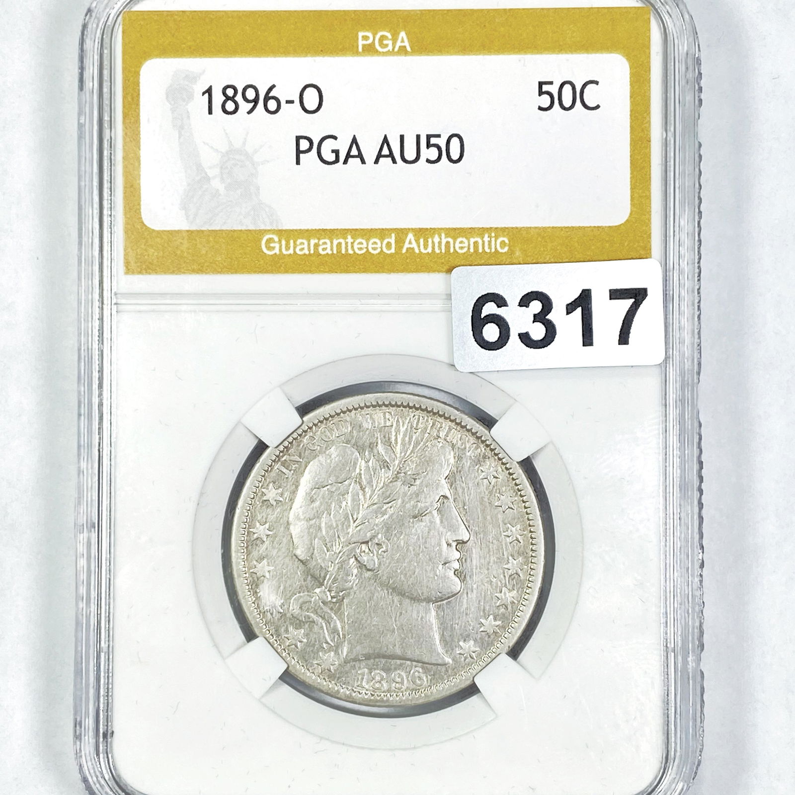 1896-O Barber Half Dollar PGA - AU50 (1 of 2)