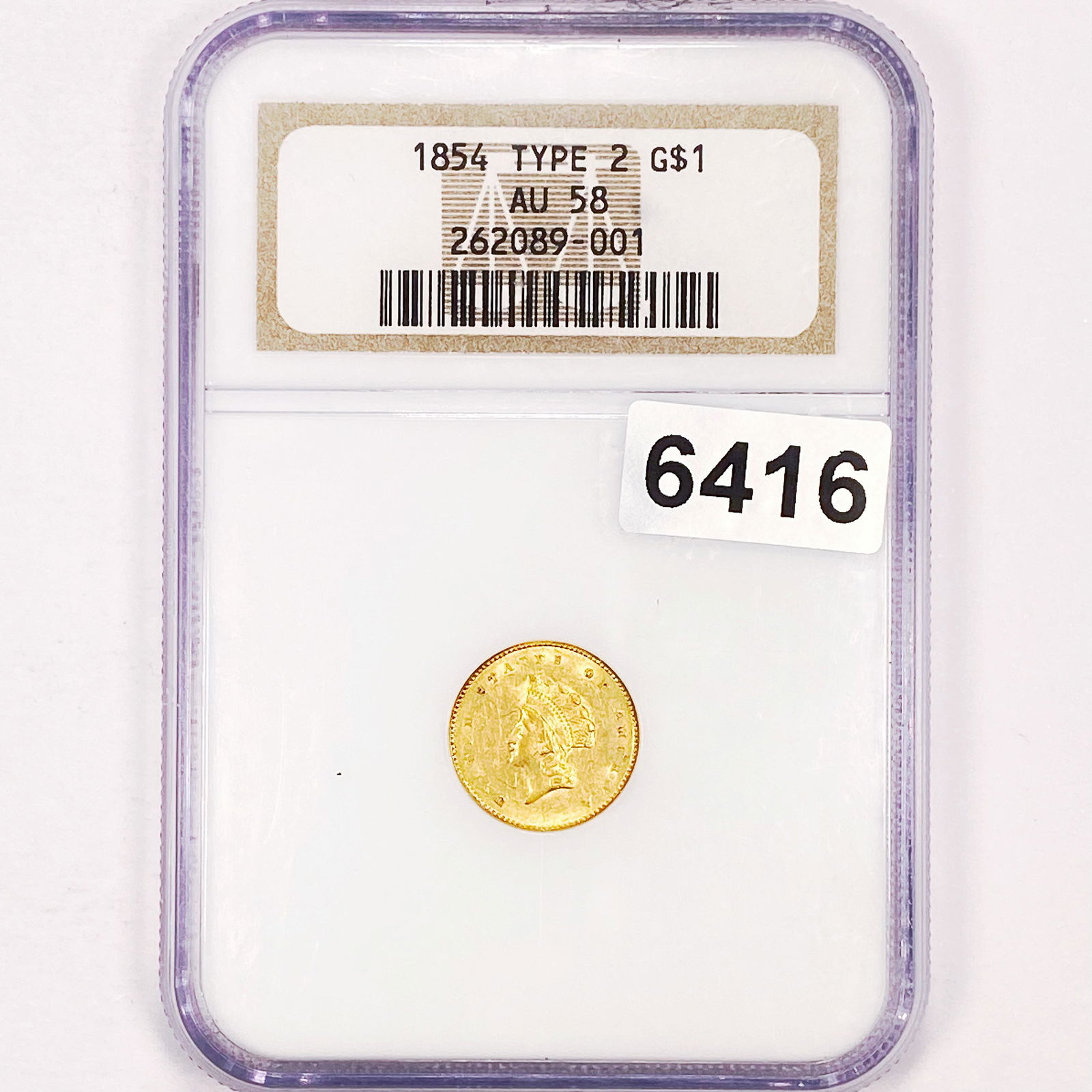 1854 Ty 2 Rare Gold Dollar NGC - AU58 (1 of 2)
