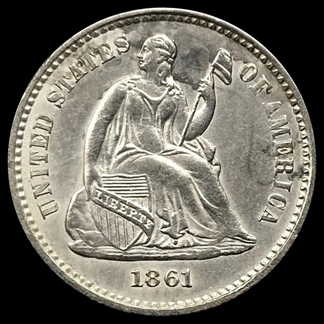 1861 Seated Liberty Half Dime UNCIRCULATED (1 of 2)