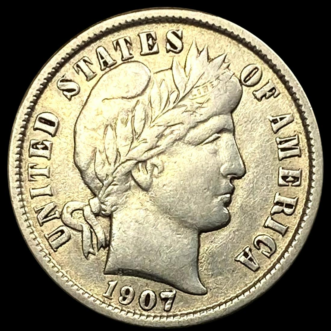 1907-O Barber Dime ABOUT UNCIRCULATED (1 of 2)
