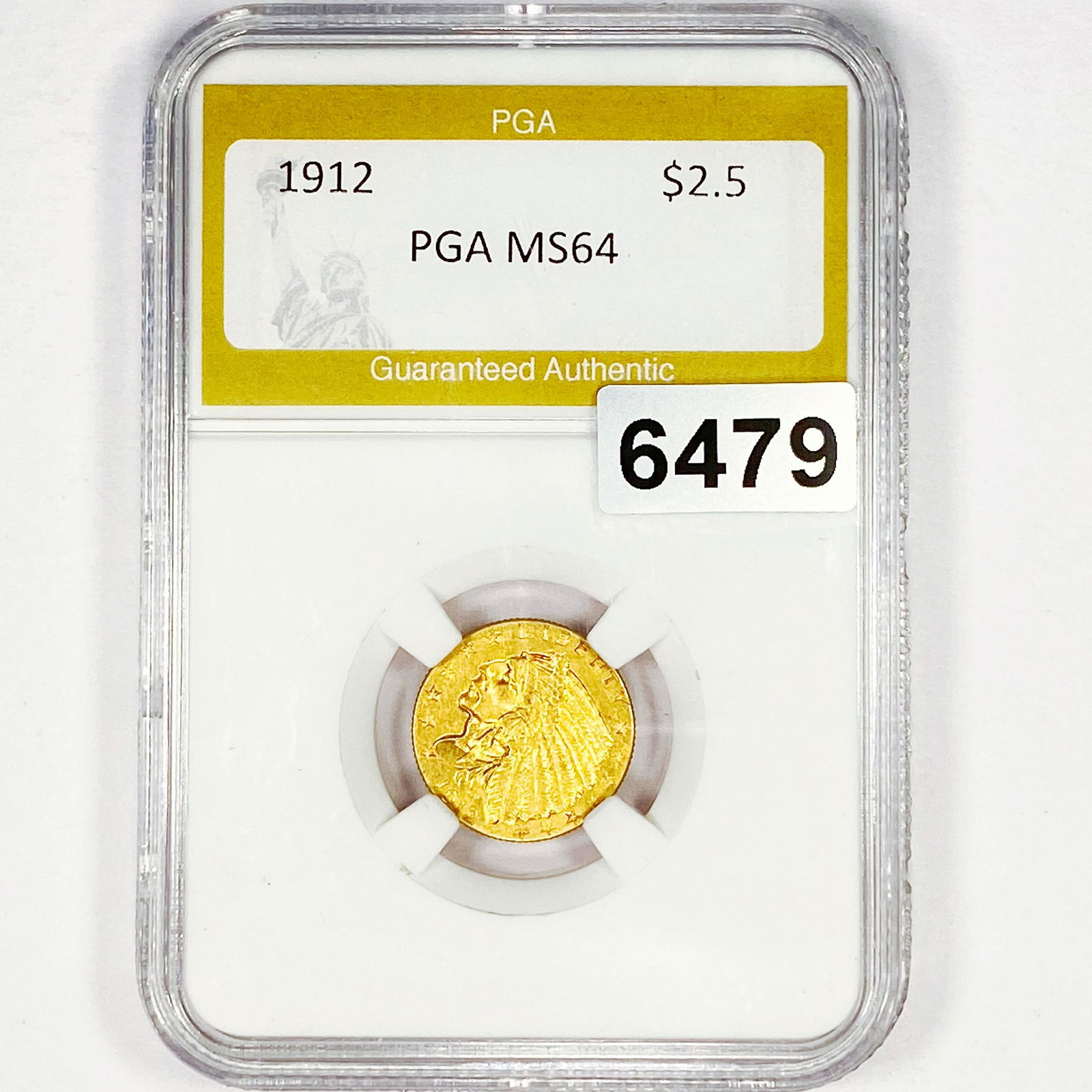 1912 $2.50 Gold Quarter Eagle PGA - MS64 (1 of 2)
