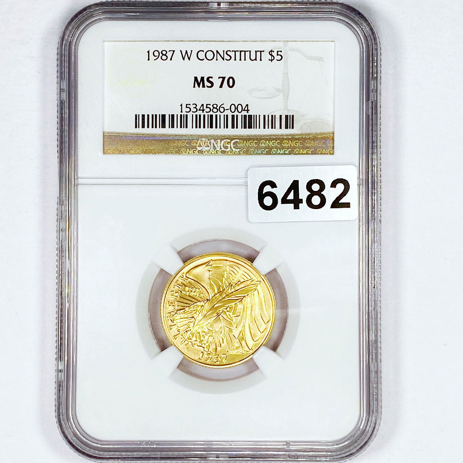 1987-W Constitut $5 Gold Half Eagle NGC - MS70 (1 of 2)