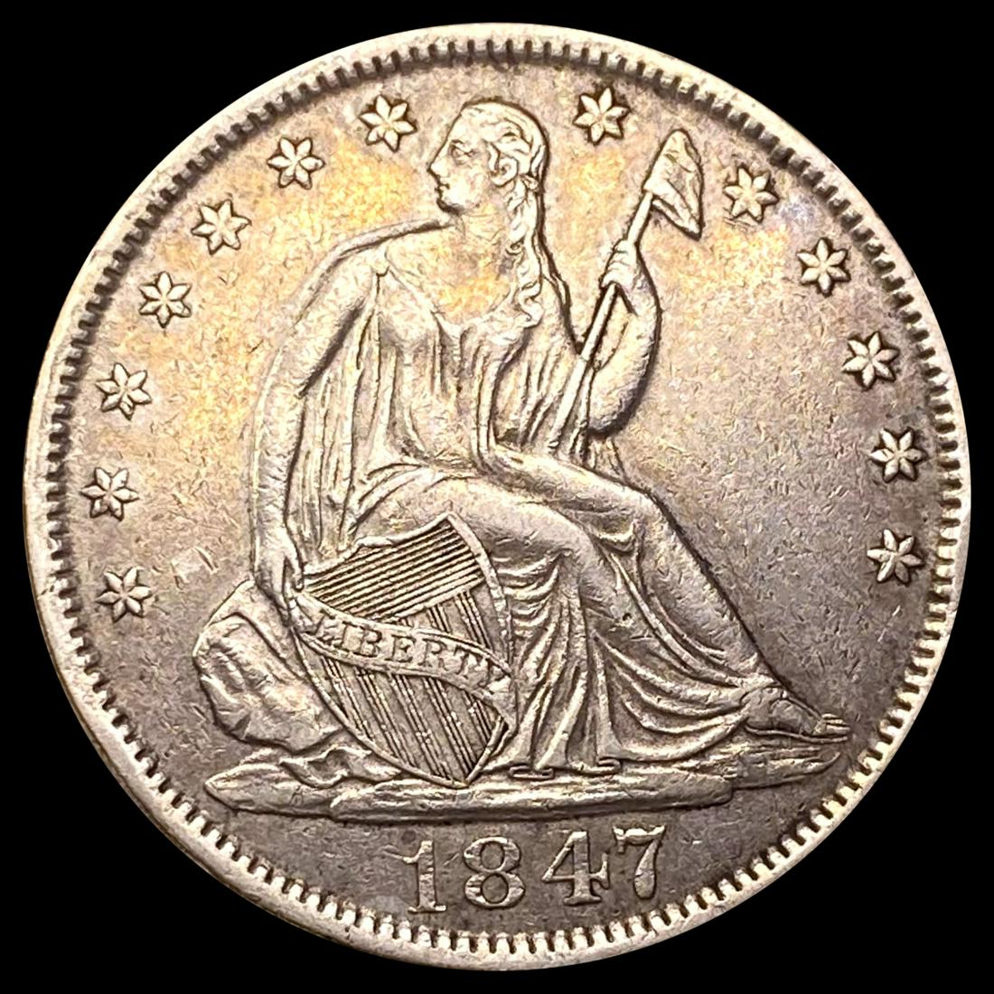 1847-O Seated Liberty Half Dollar ABOUT UNC (1 of 2)