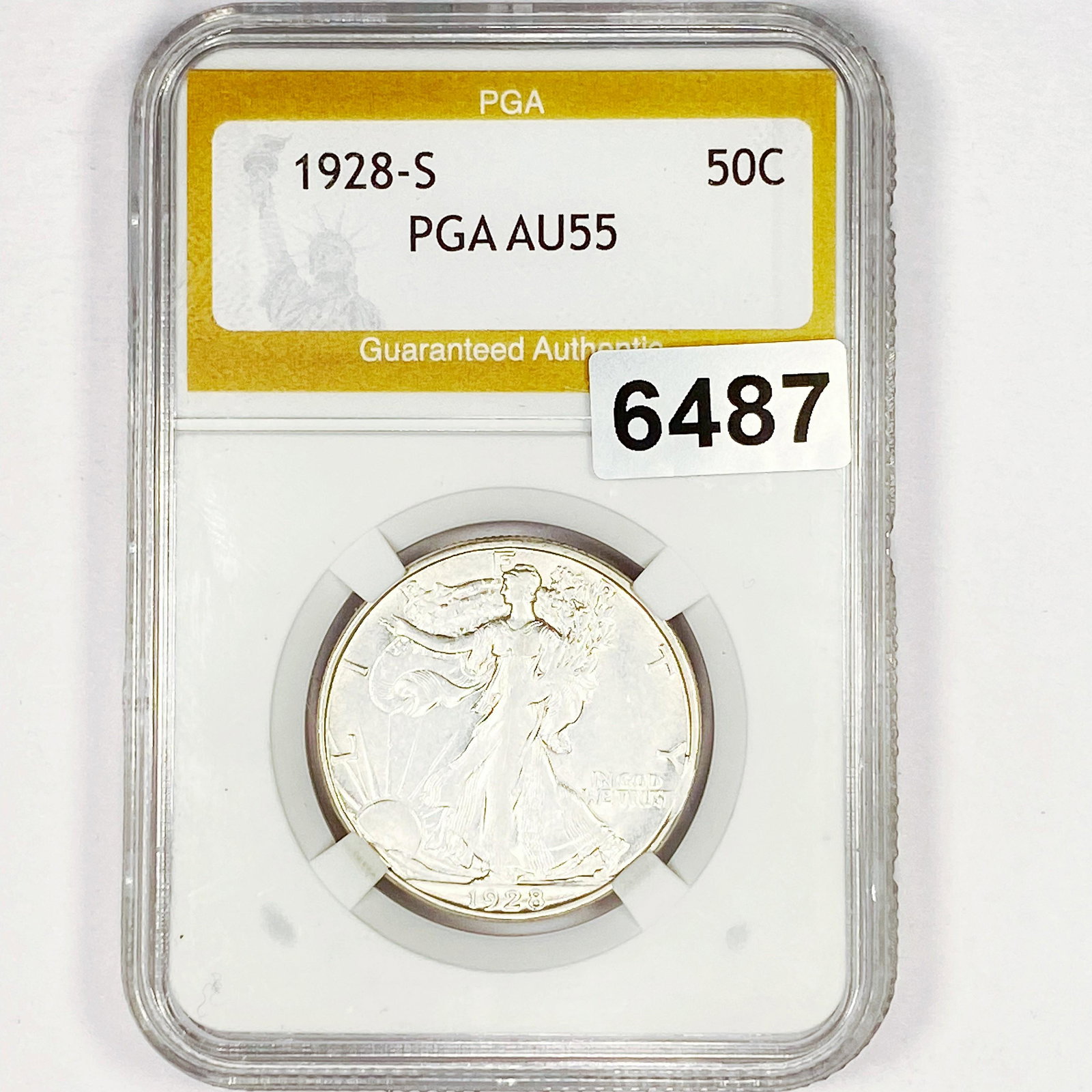 1928-S Walking Liberty Half Dollar PGA - AU55 (1 of 2)