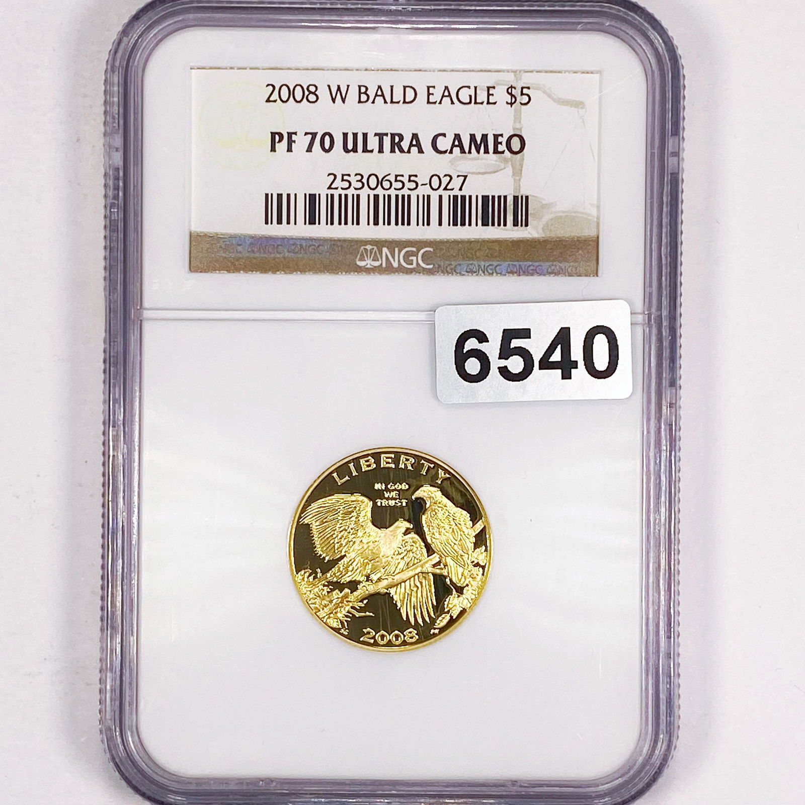 2008-W Bald Eagle $5 Gold Half Eagle NGC - PF70 (1 of 2)