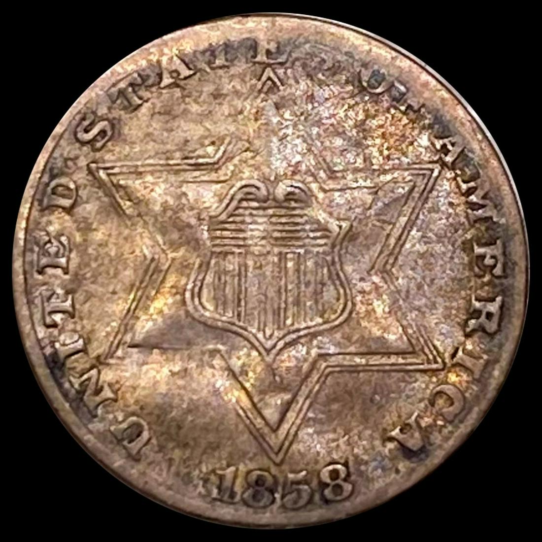1858 Silver Three Cent NICELY CIRCULATED (1 of 2)