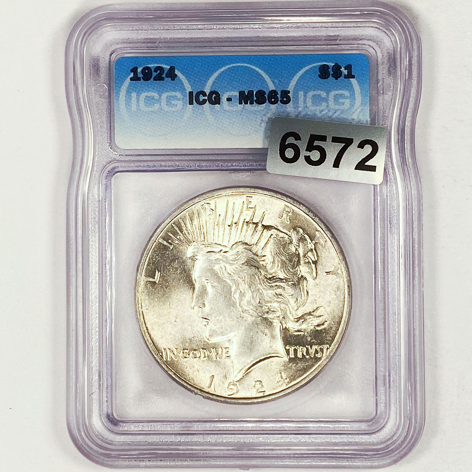 1924 Silver Peace Dollar ICG - MS65 (1 of 2)