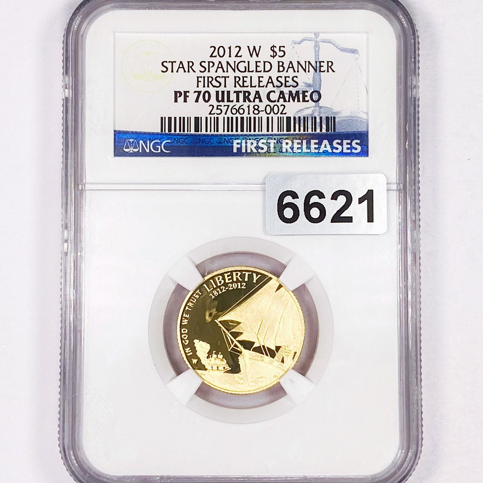 2012-W Star Spangled Banner $5 Gold NGC-PF70 UC (1 of 2)