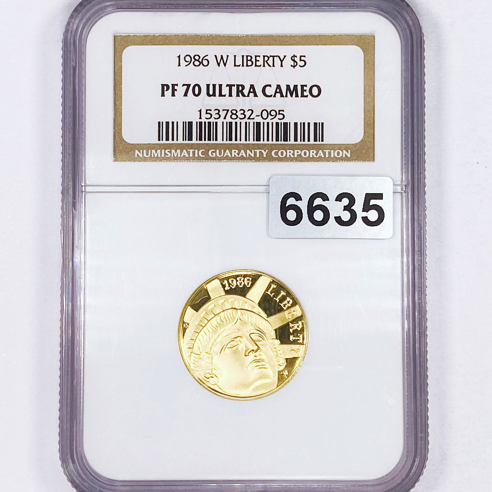 1986-W Liberty $5 Gold Half Eagle NGC - PF70 UC (1 of 2)
