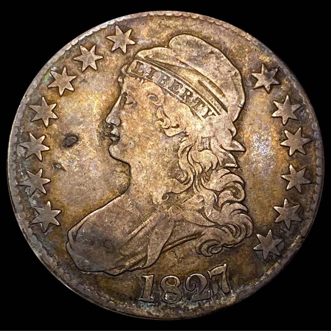 1827 Sq. Base 2 Capped Bust Half Dollar NICELY (1 of 2)