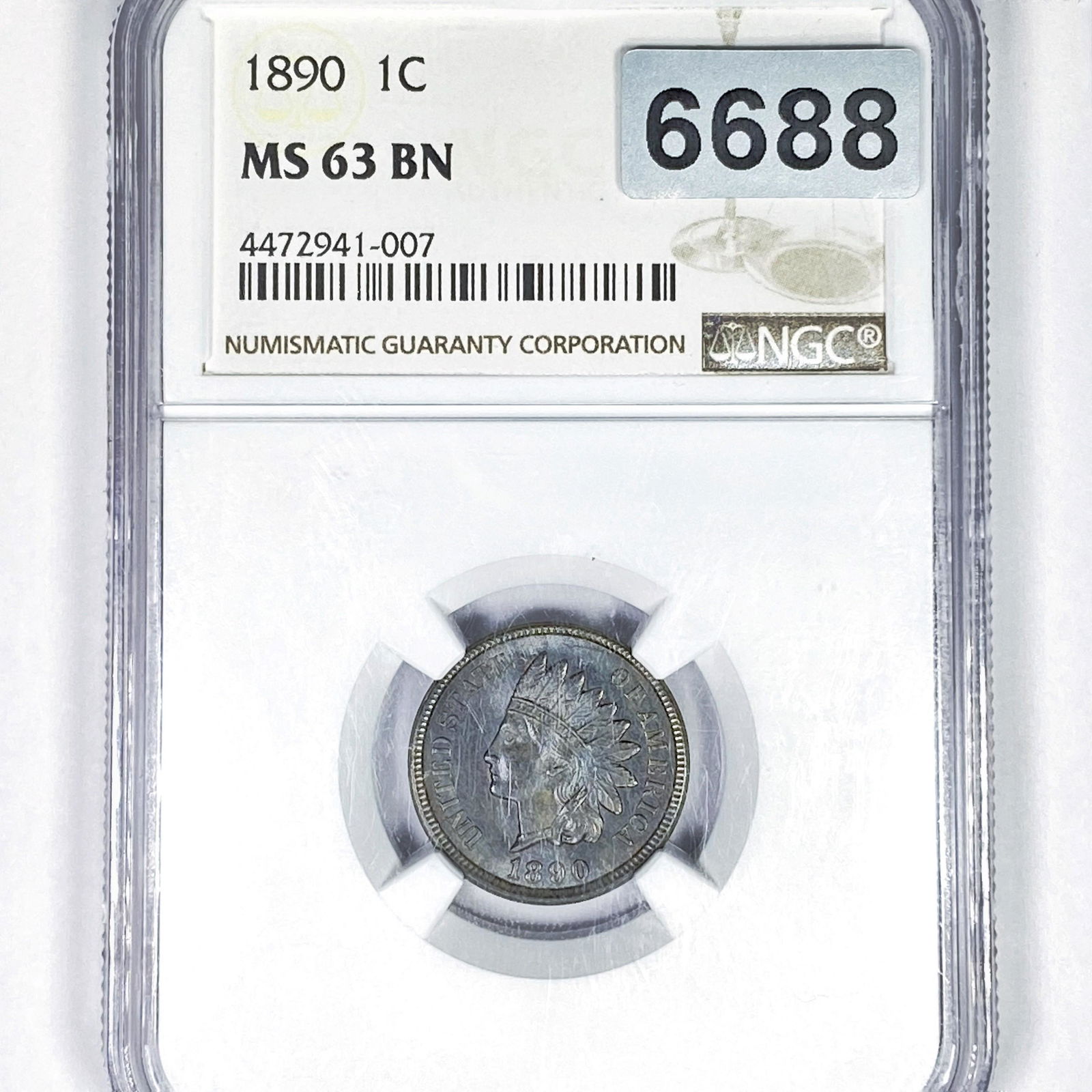 1890 Indian Head Cent NGC - MS63 BN (1 of 2)