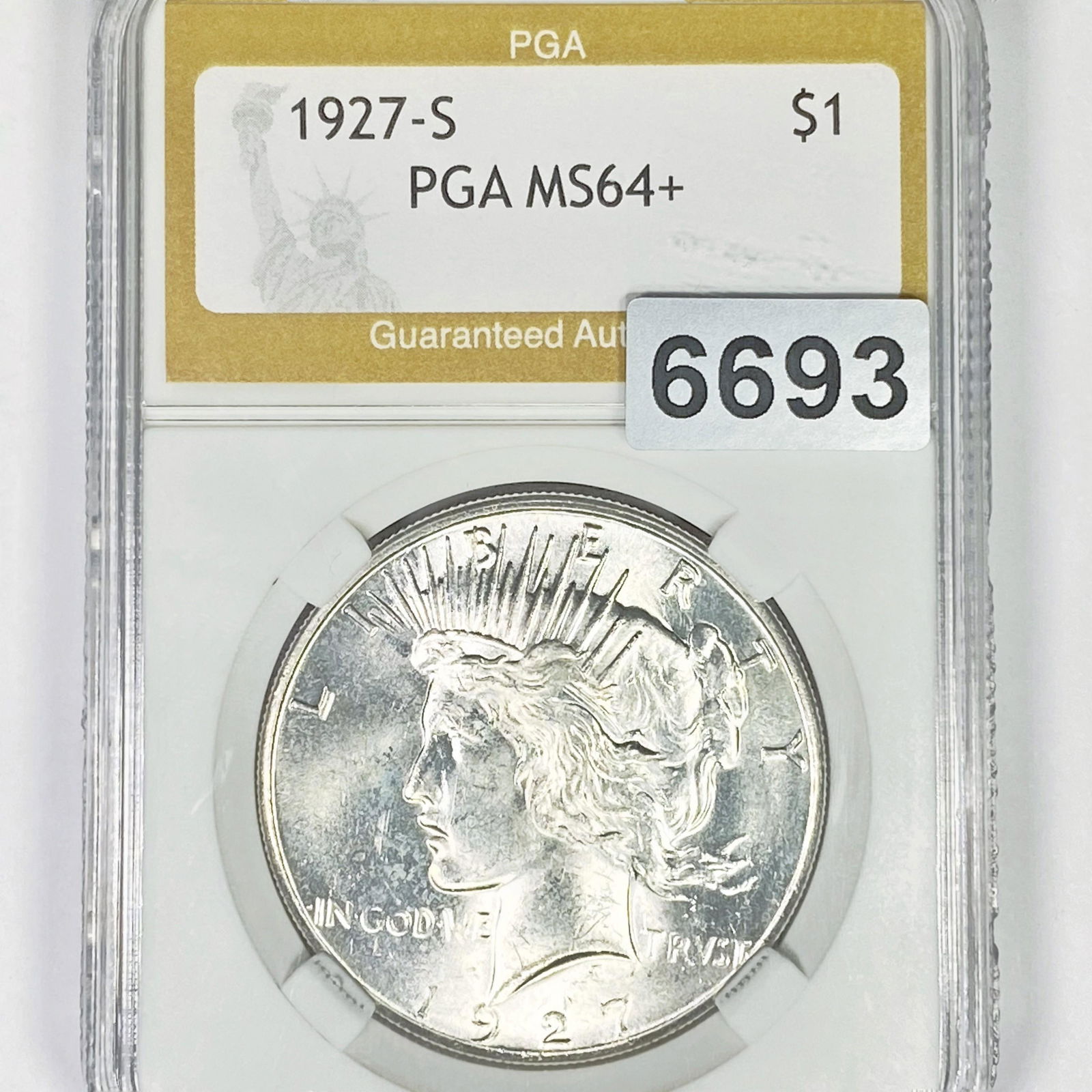 1927-S Silver Peace Dollar PGA - MS64+ (1 of 2)