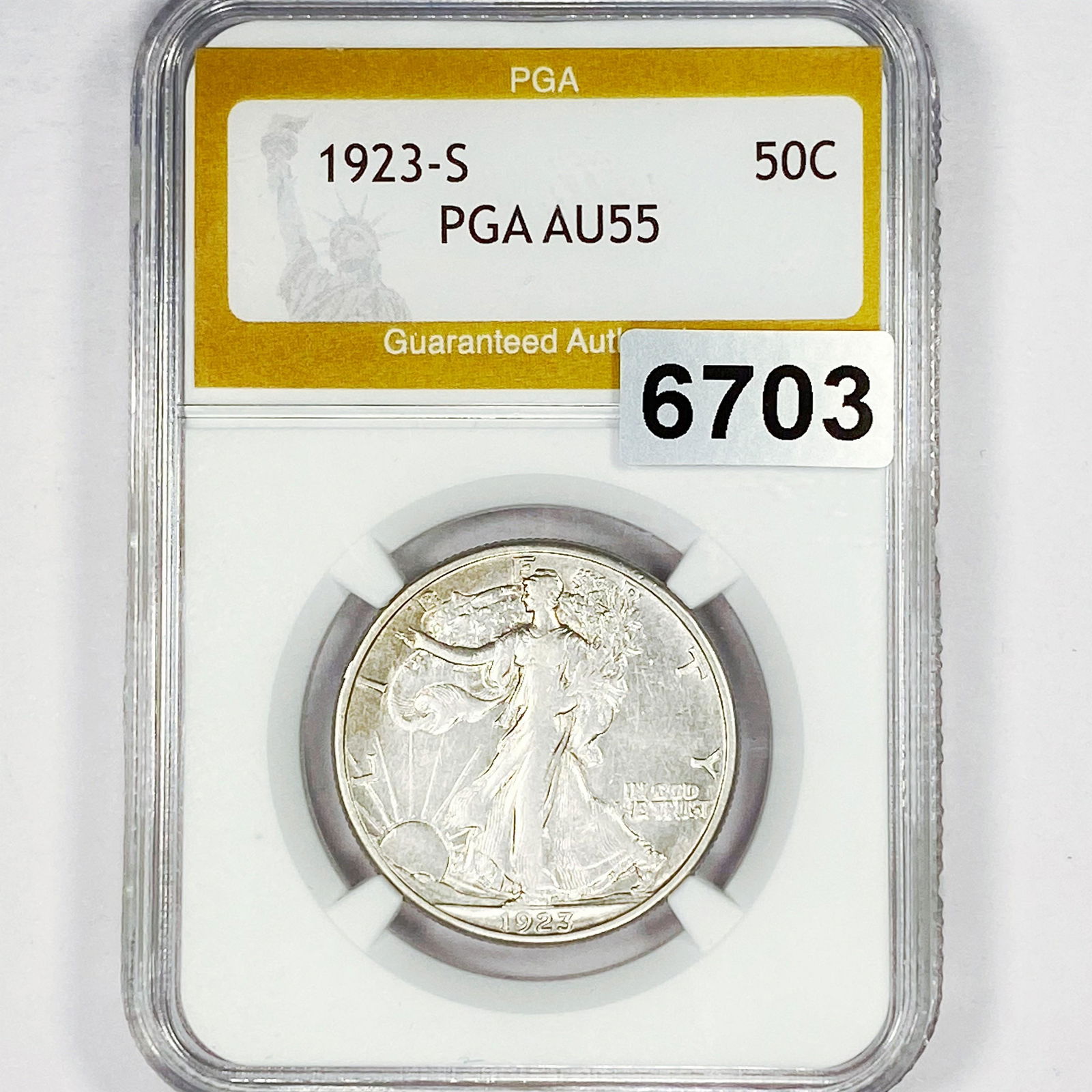 1923-S Walking Liberty Half Dollar PGA - AU55 (1 of 2)
