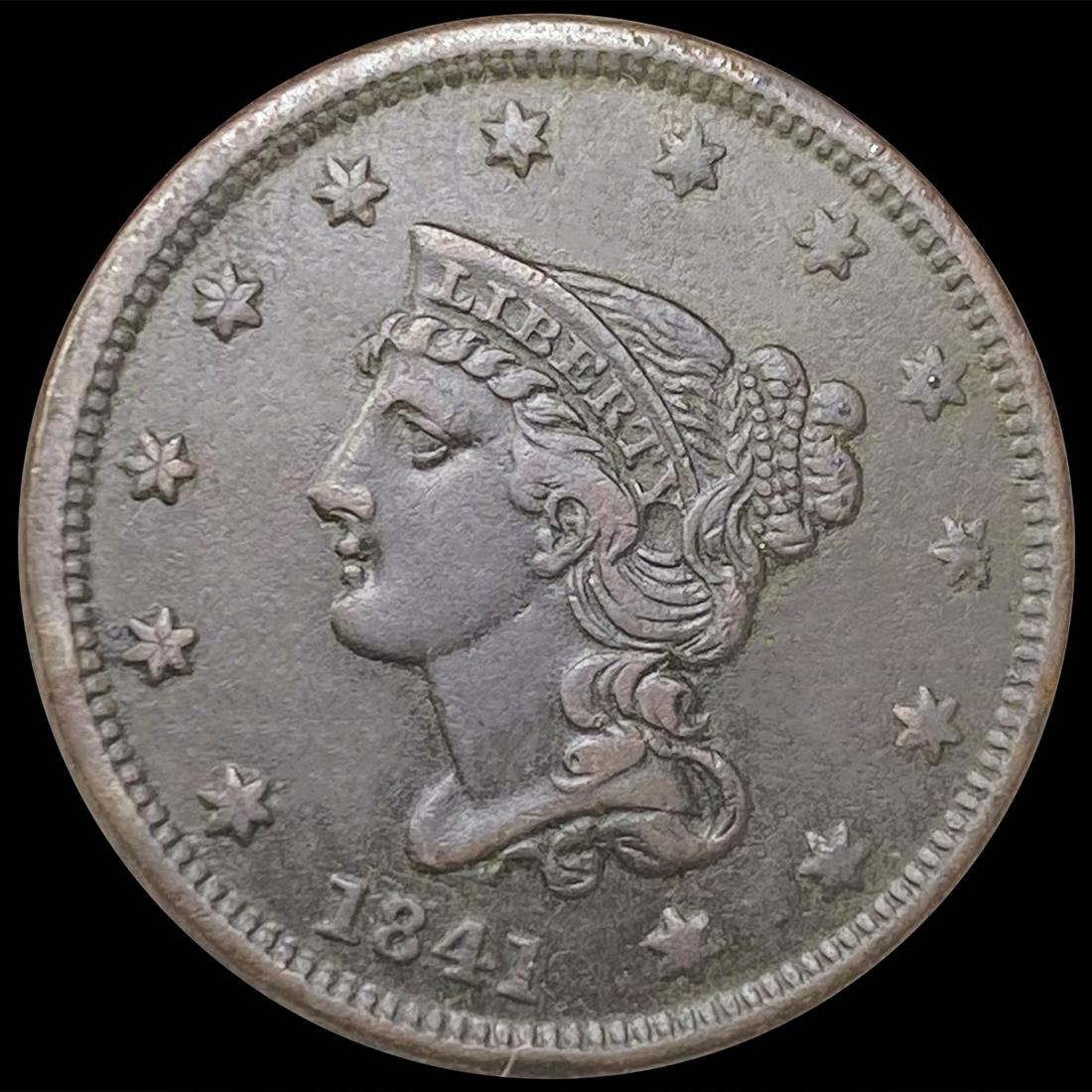 1841 Braided Hair Large Cent NEARLY UNCIRCULATED (1 of 2)