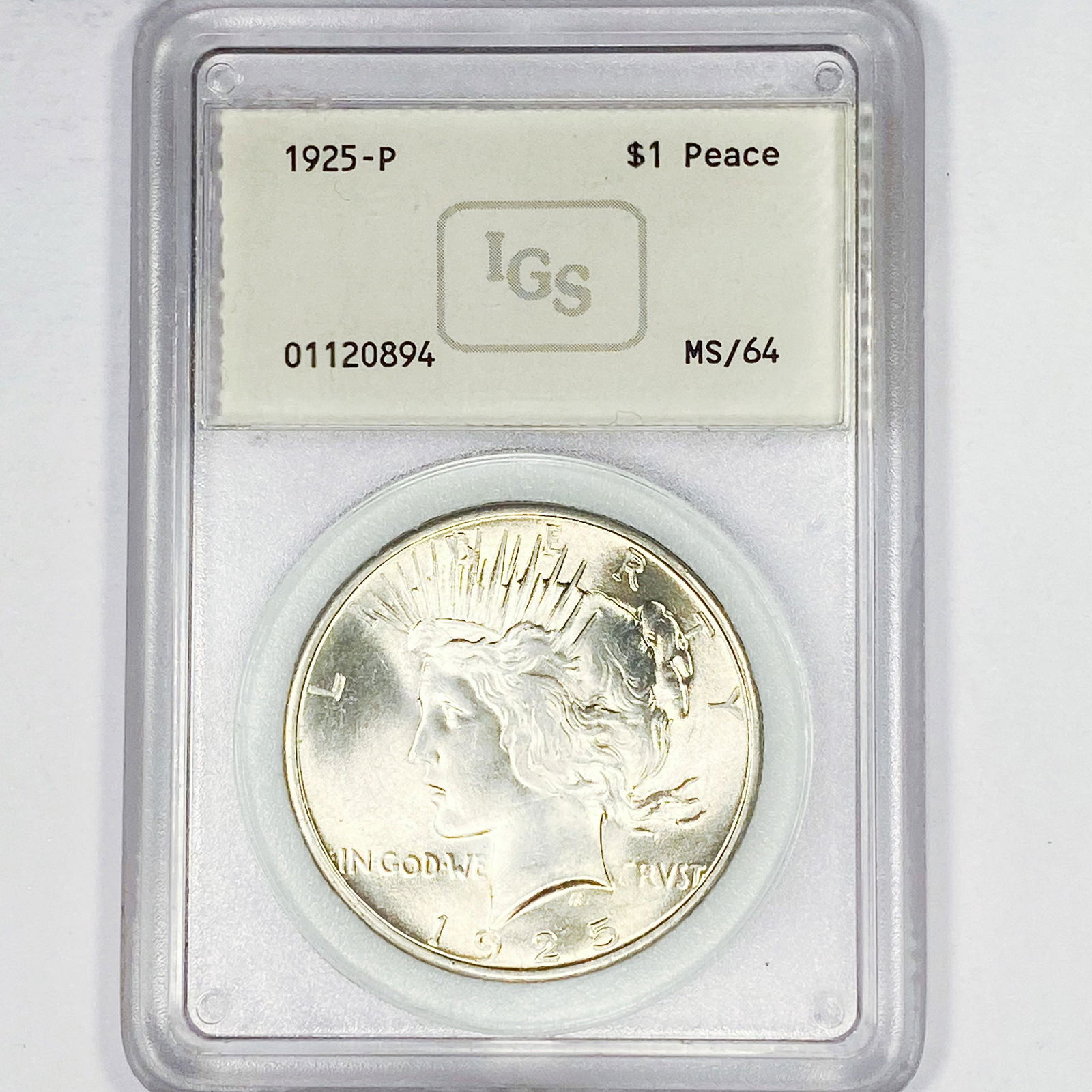 1925-P Silver Peace Dollar IGS - MS64 (1 of 2)