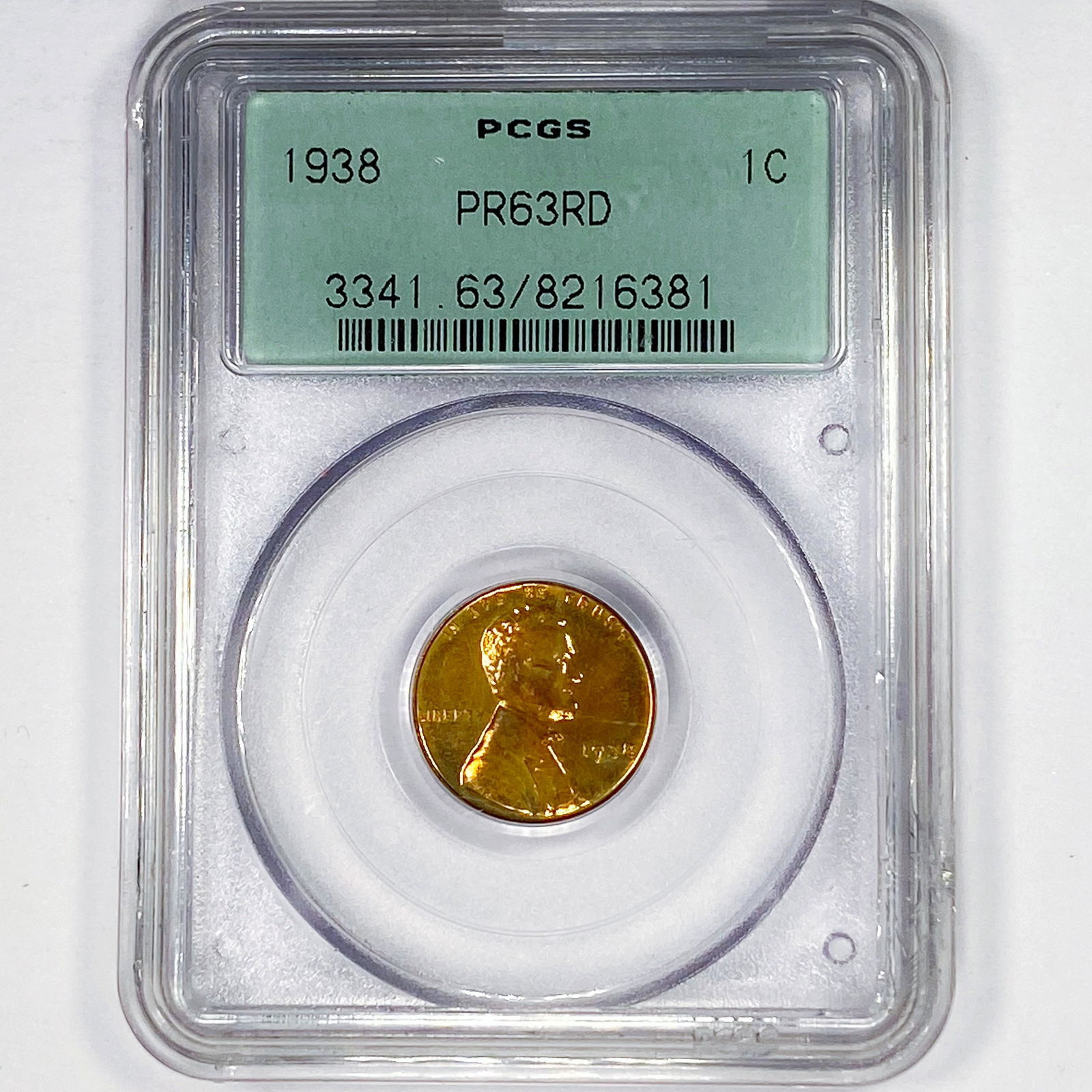 1938 Wheat Cent PCGS - PR63 RD (1 of 2)